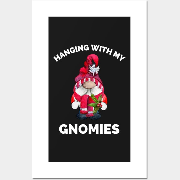 Hanging With Gnomies Gnome Christmas Tree Xmas Gift Wall Art by Famgift